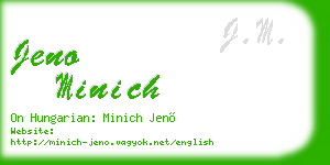 jeno minich business card